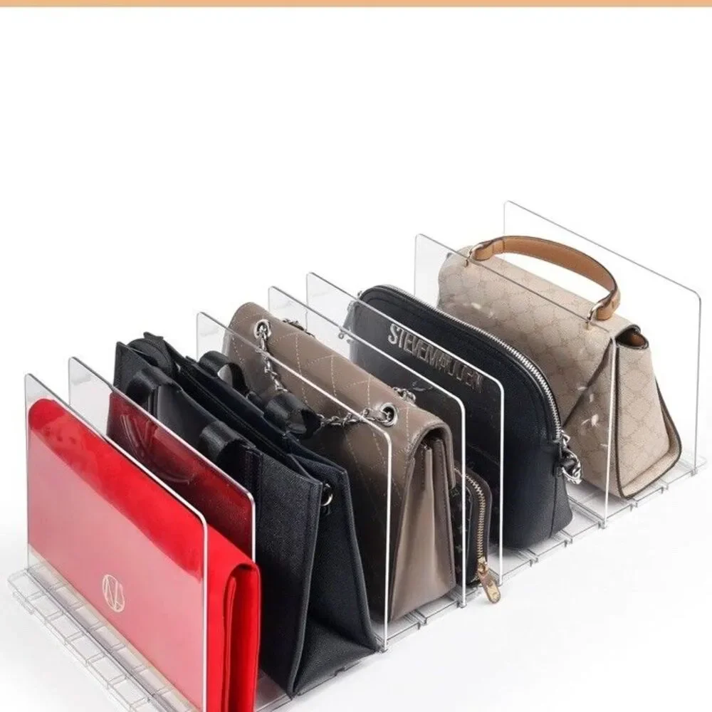 Plastic Purse Organizer Closet - Pack of 2 Handbag Organizer with Adjustable ...